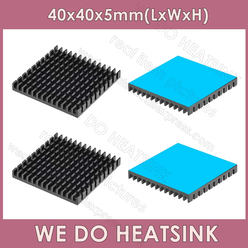 WE DO HEATSINK 40x40x5mm Without or With Thermal Pad 3D Printer Parts Black Slotted Aluminum Heatsink for Hard Drive Disk HDD