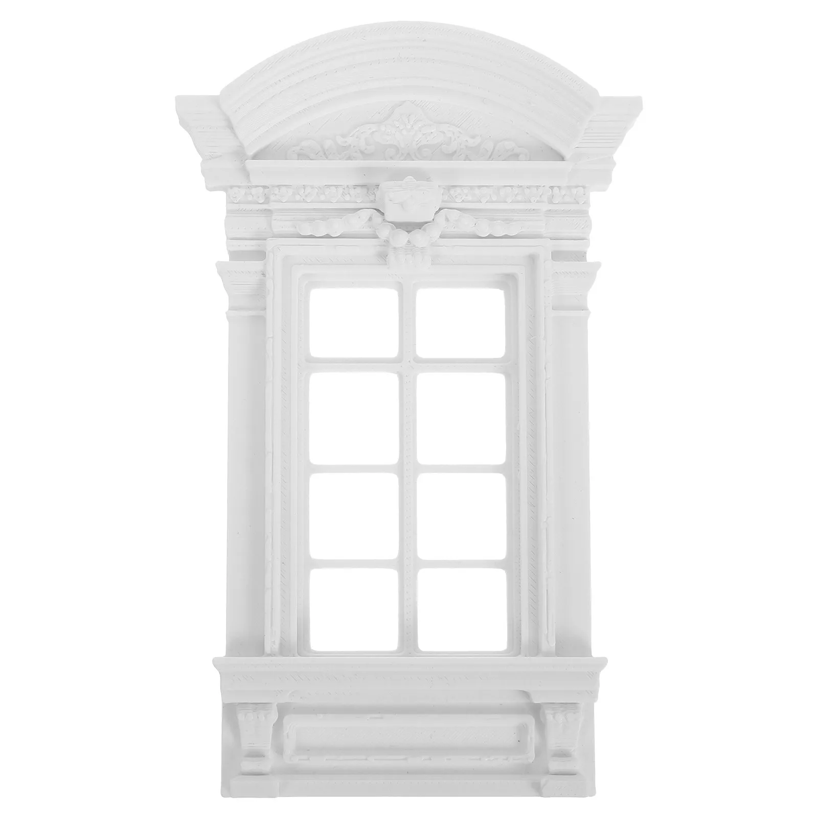 

European Mini Window Frame for Dollhouse Renovation Intricate Roman Column Detail Plastic DIY House Decoration Accessories