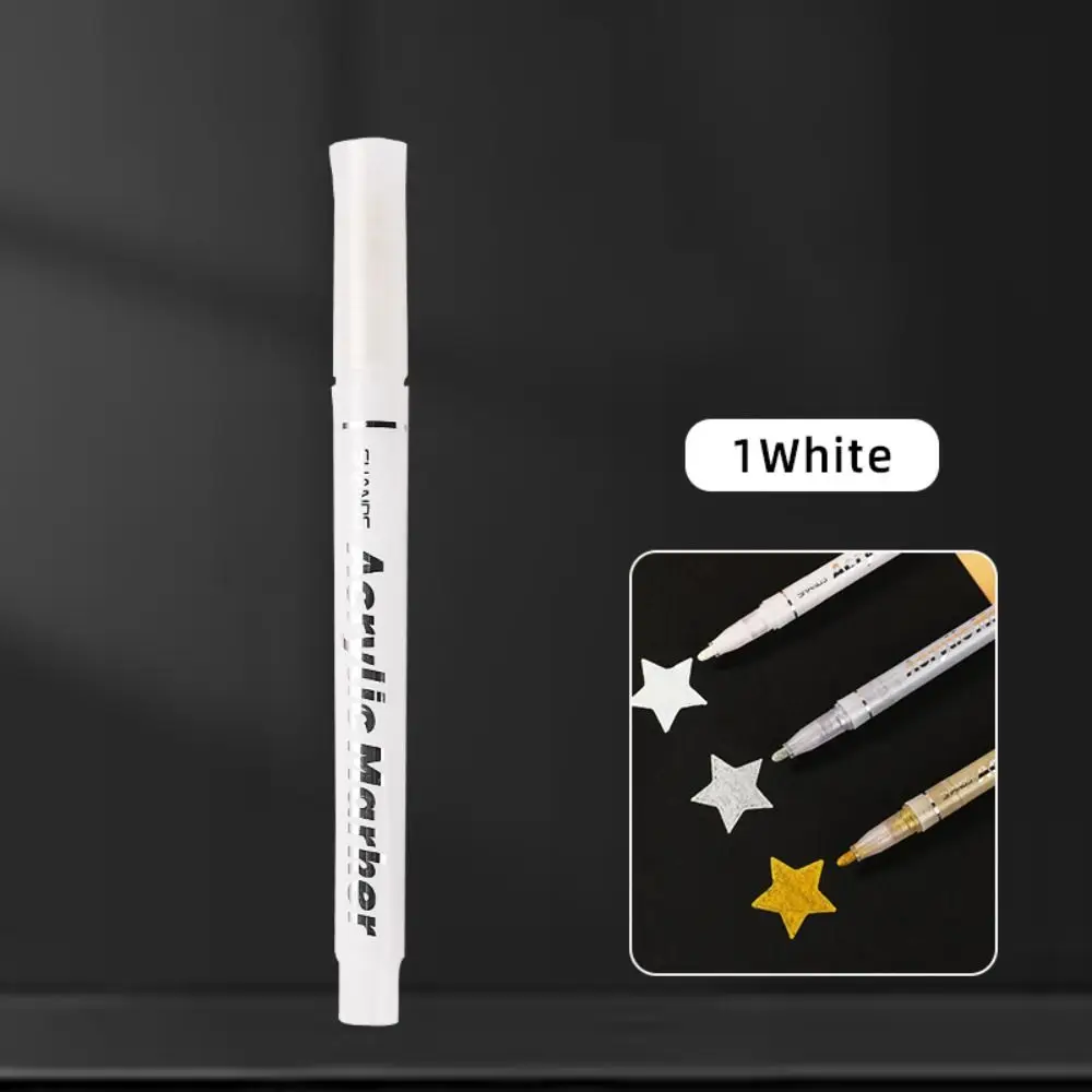 Archival Ink Art Marker Fine Line Pens Hook Liner Pens High Gloss Pen 0.8MM White Ink White Painting Graffiti Pens