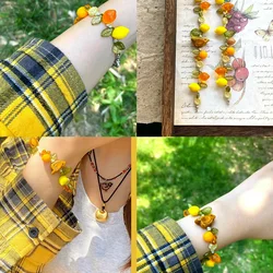 5pcs Imported Czech glass yellow lemon beads ，Loosely Spaced beads， For Jewelry Making Bracelet necklace anklet Diy Accessories