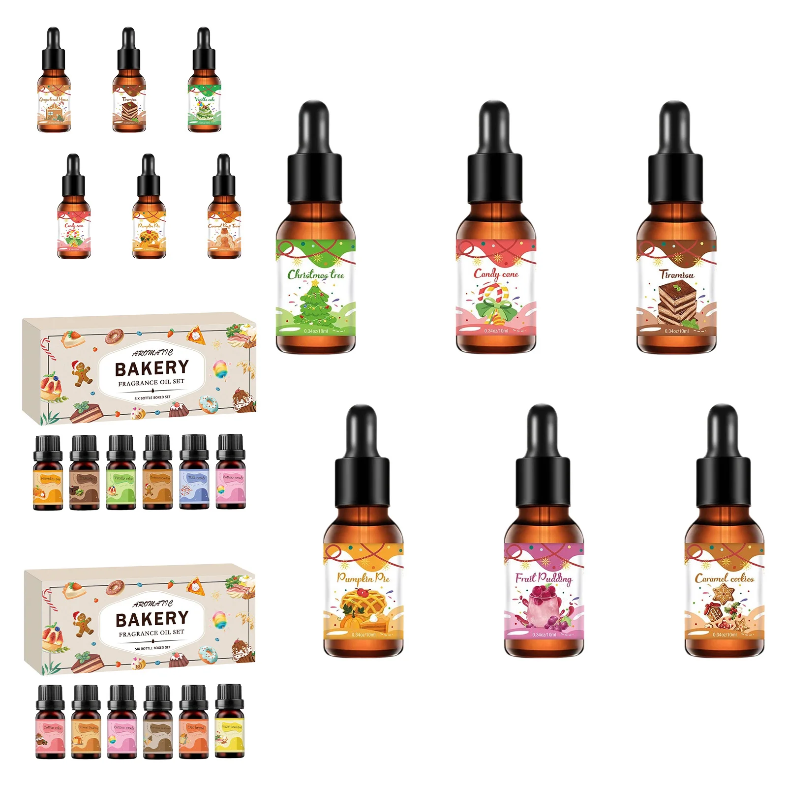 Christmas Fragrance Oil Bakery Essential Oils Set Candle Soap Making Holiday Essential Oil Set