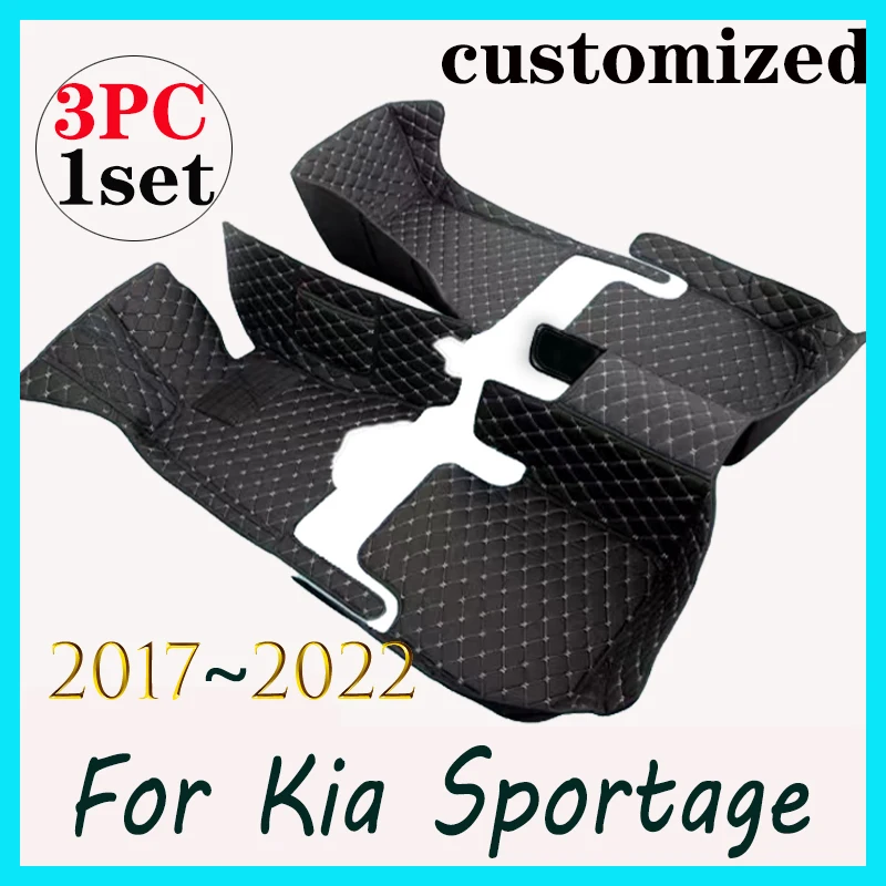 

Car Mats For Kia Sportage QL MK4 2017~2022 Carpet Anti Dirty Pad Luxury Leather Floor Mat Durable Rugs Full Set Car Accessories