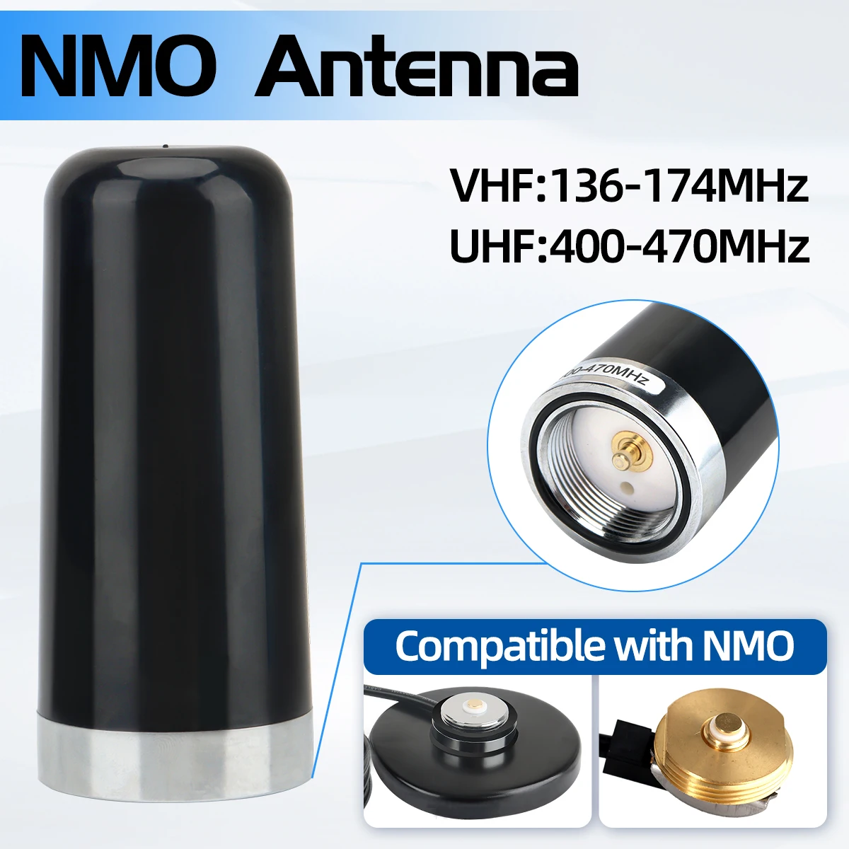 ABBREE Antena NMO Mount Dual Band UHF VHF Wodoodporna do samochodów ciężarowych Ham Radio Amateur Vehicle Mobile Radio Accessorie