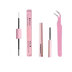 Lash Bond and Seal 10ml Individual Lashes Glue and Seal Super Strong Hold Lash Extension and Lash Glue Remover 5ml Tweezers Kit