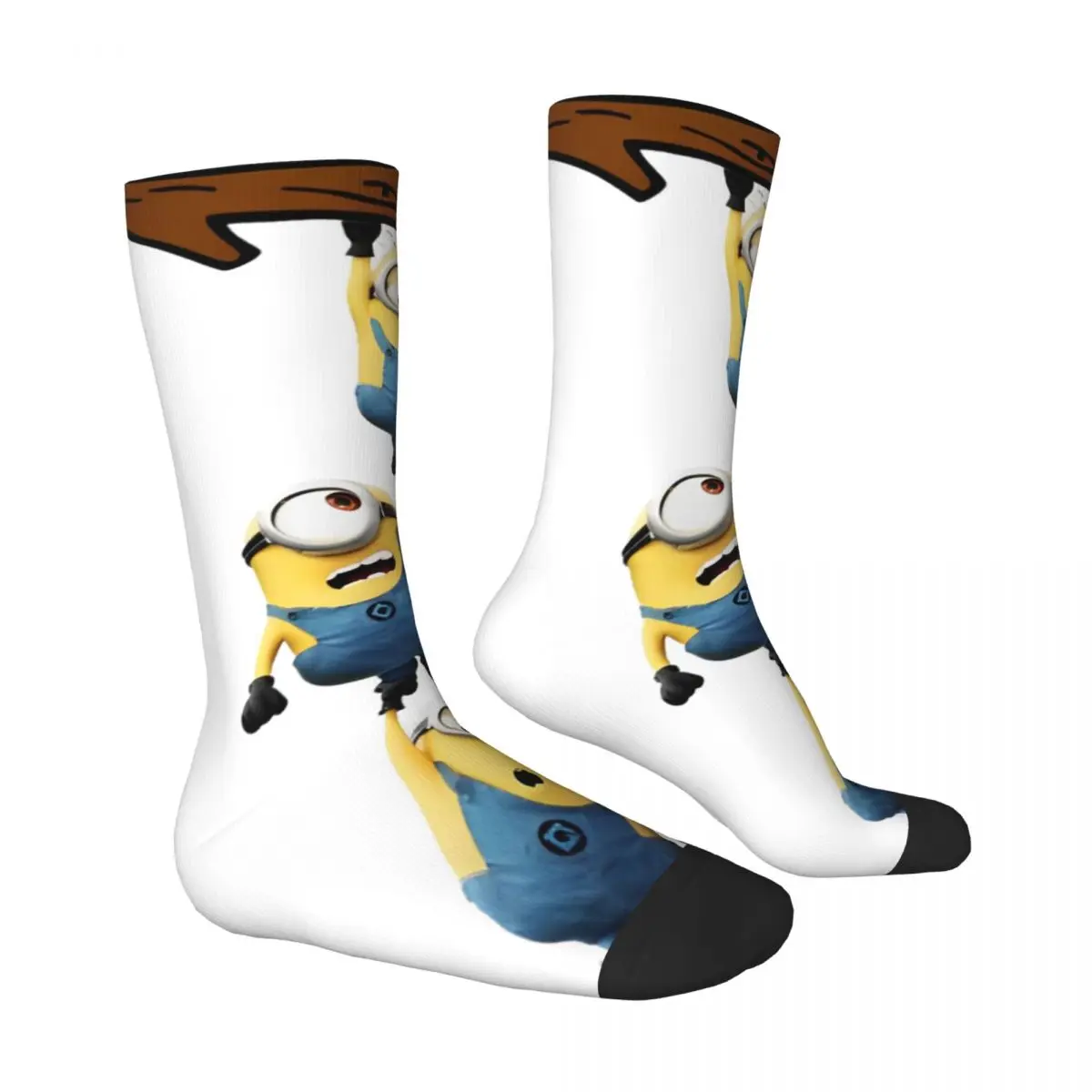 M-Minions Socks Trio Novelty Stockings Men Medium Soft Outdoor Socks Autumn Custom Non-Slip Socks