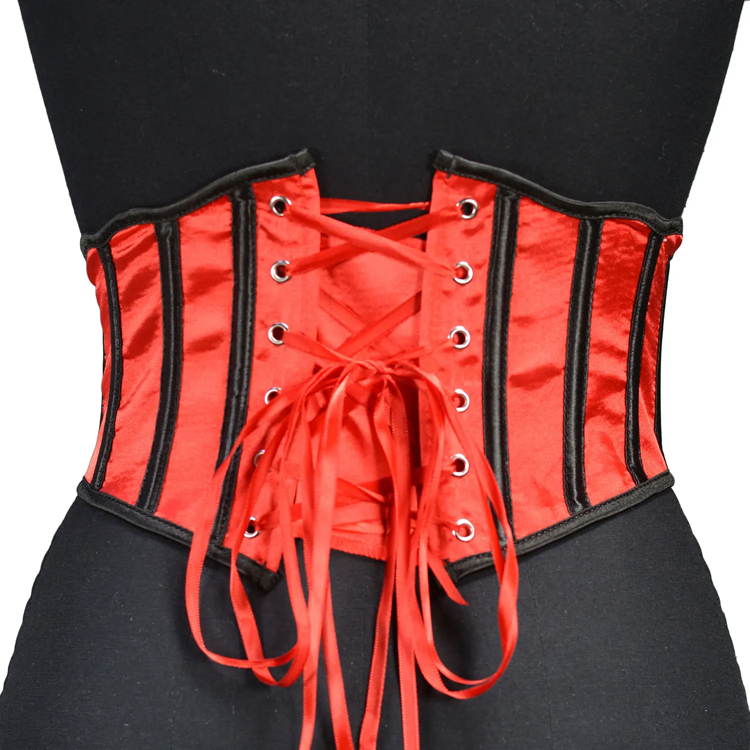 Gothic Underbust Corset Stain Waist Cincher Bustiers Top Workout Shape Body Belt Plus Size Lingerie