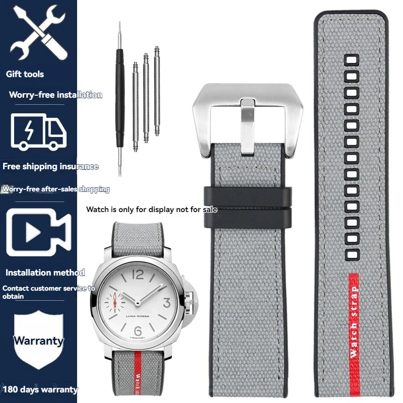 22mm 24mm 26mm Rubber Watch Band for Panerai