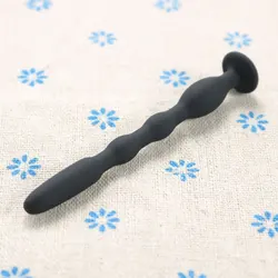 1PCS Silicone Urethral Plug of Black Ridged,penis Stretcher