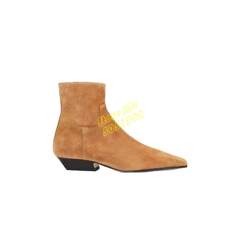 كعب منخفض سستة الكاحل الجوارب الصغيرة ساحة تو الجلد المدبوغ البني اليدوية المدرج 2026 الشتاء الخريف النساء فستان أحذية الصلبة اليدوية #4