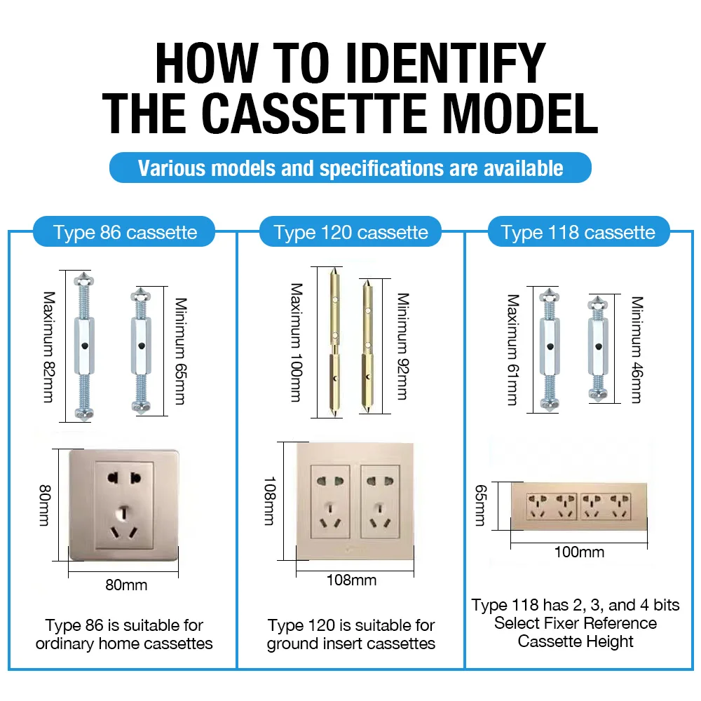 10pcs 86mm Cassette Box Repair Screw Switch Old Socket Box Replacement Fixed Wall Repair Box Support Rod Electrician Accessories