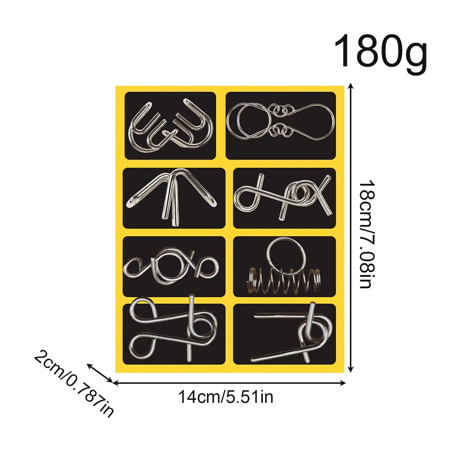 Metallpuzzles, Lernspielzeug, Geiststestspiel, 16-teilig, Intelligenztest, Denksportaufgabe, Draht, Metallpuzzles für Zuhause, Büro, Schule
