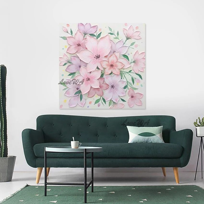 

Цветы Абстрактные картины, Акриловая декоративная картина, Красивый художественный рисунок, Безрамный холст Ручная работа с цветочной текстурой стены