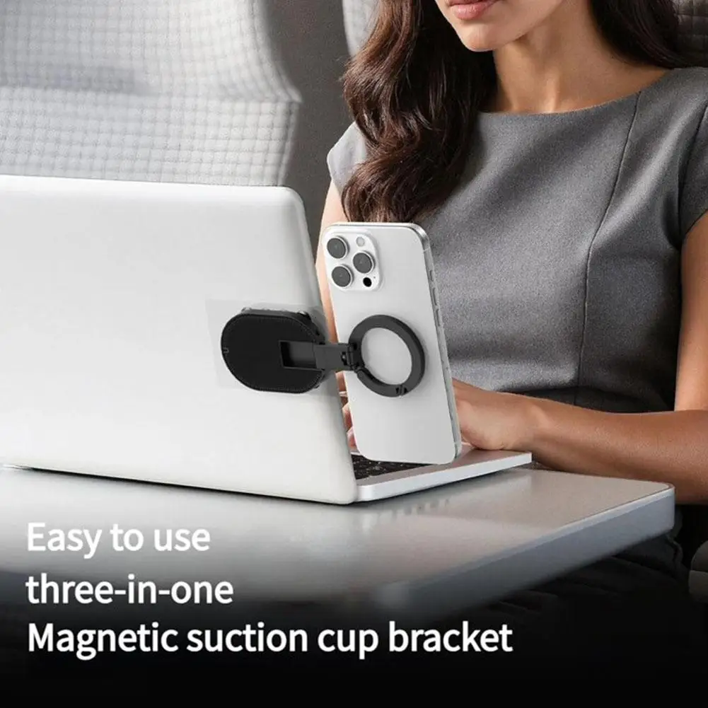 

3 In 1 MagLock Suction Cup Phone Mount Desktop Stand for iPhone 17 16 15 14 with Suction Bottom for Wall Glass