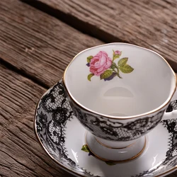 Creative Coffee Cup Lace Mug High Beauty Ceramic Cup Afternoon Party Tea Cup Kitchen Drinkware Delicate Home Kitchen Accessories