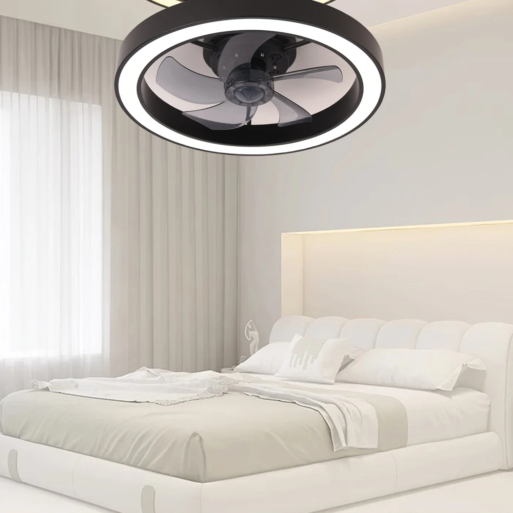 

Smart Ceiling Fans Light With Remote Control Bedroom Decor Ventilator Lamp 50cm Invisible Blades Retractable Silent LED Fan Lamp