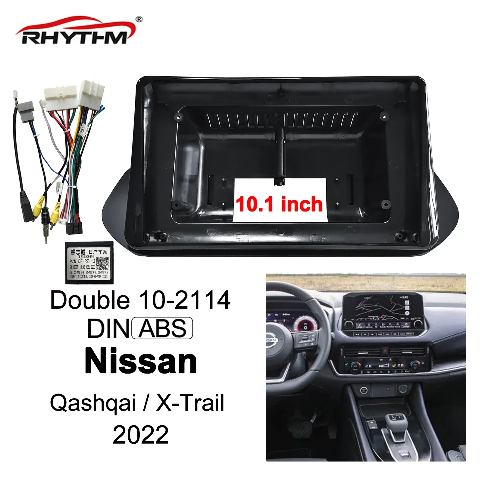 

10.1inch 2din Car Radio Fascia For Nissan Qashqai X-Trail 2022 Fascia Audio Fitting Adaptor Panel Frame Kits Car DVD Refit Frame