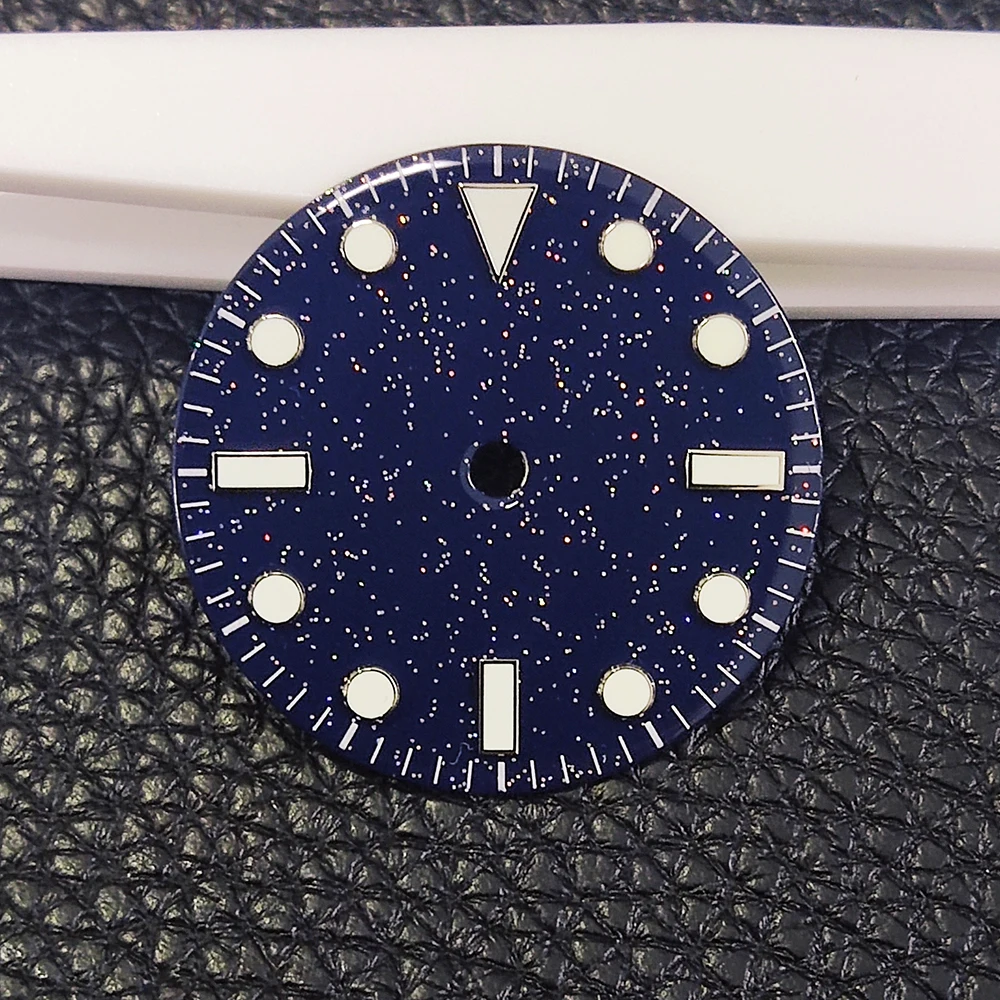 28.5mm nh35 Dial Sparkling Star Dial Starry Sky Dial Blue Luminous Suitable for NH35 NH36 Automatic Movement Customized Dial