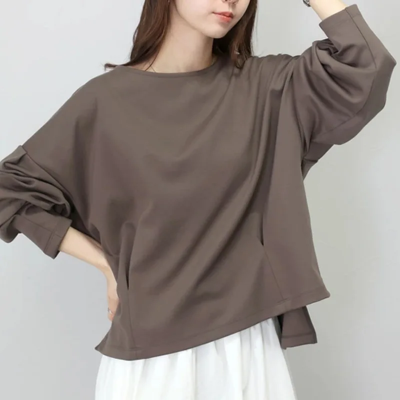 

2025 Autumn and Winter New Long Sleeved Hoodie Loose Round Neck Base Top Jacket