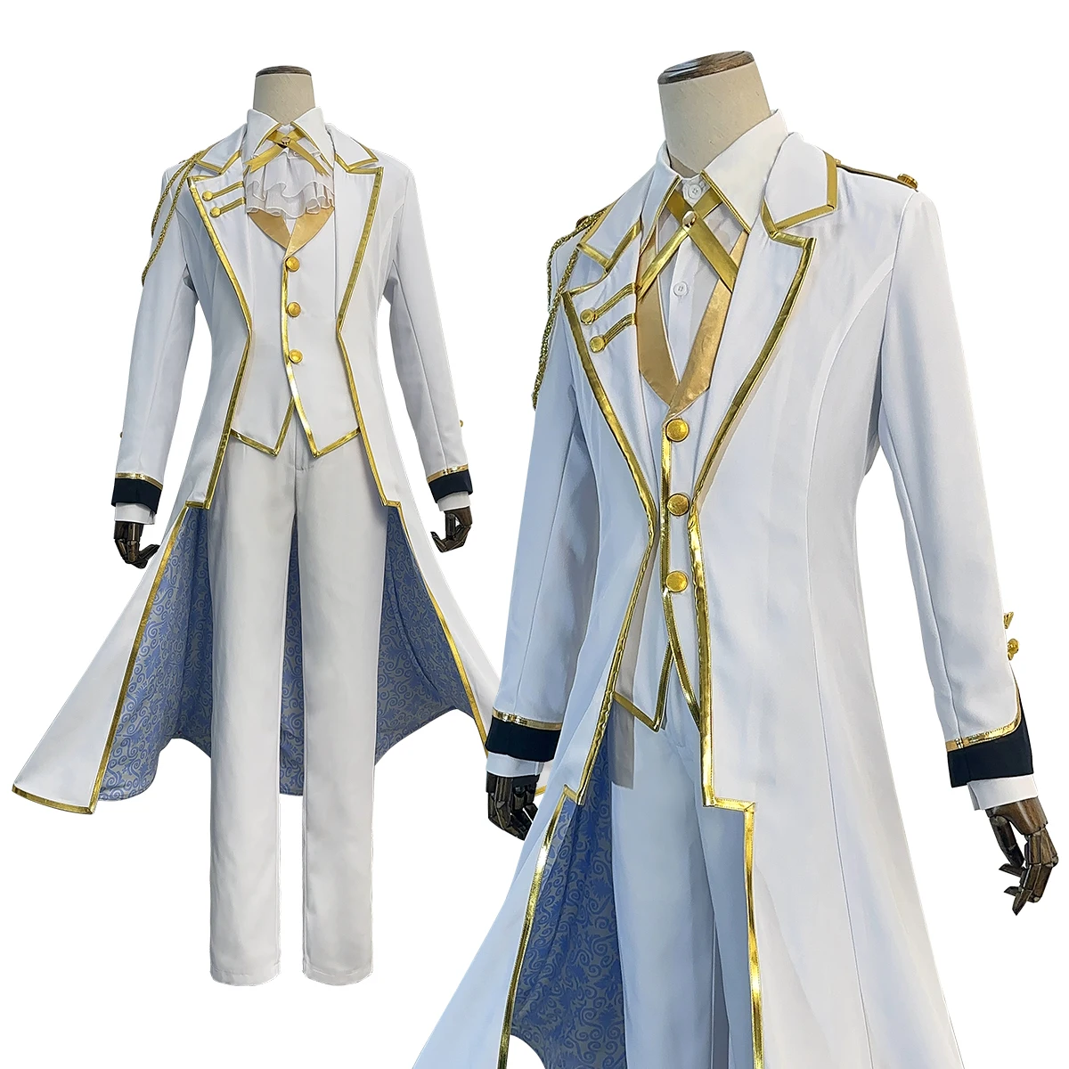 

HOLOUN Blue Lock Anime NAGI Cosplay Costume Wig Angels and Demons Series Coat Pants White Uniform Rose Net Cos Convention