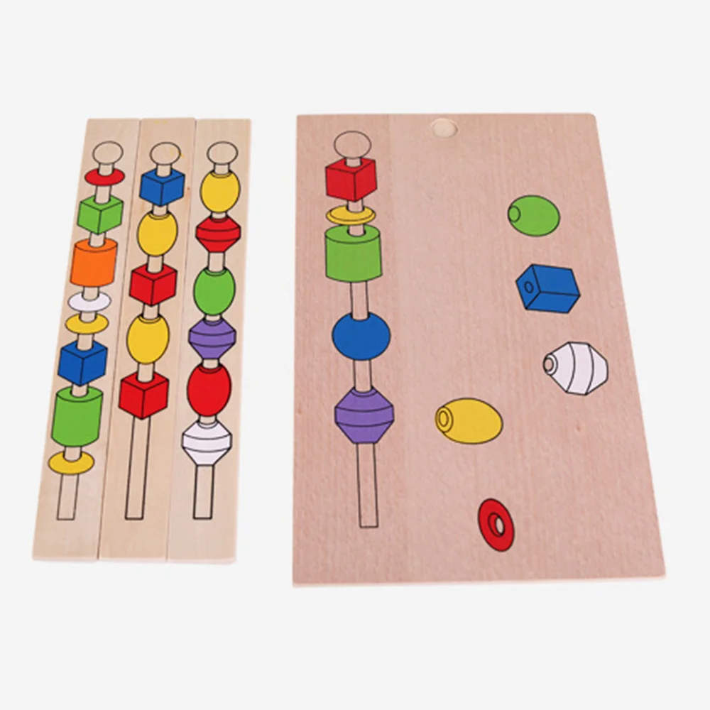 Kinder Puzzle Perlen Box Stick Threading Spiel Hand-Auge-Koordination Spielzeug