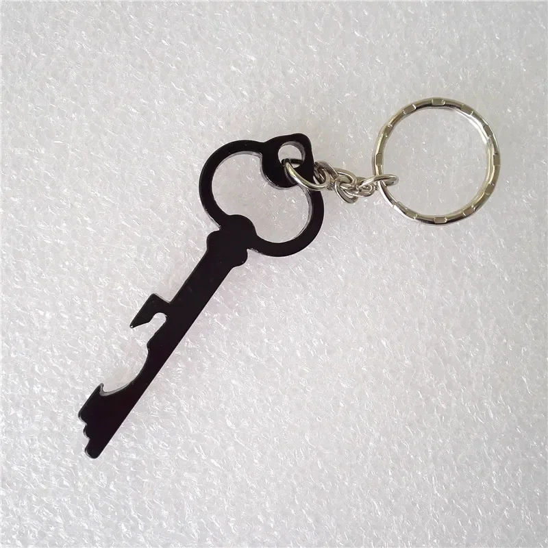 Metal Key Shaped Bottle Opener Outdoor EDC Wine Beer Can Opener Durable Keychain Creative Keyring