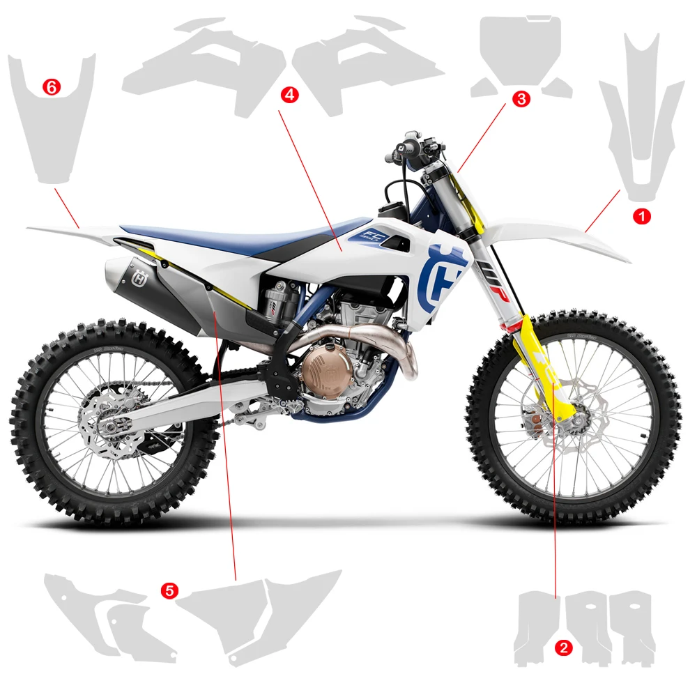 TC FC 125 250 300 450 Paint Protection Film For HUSQVARNA TC125 FC450 PPF TPU Motorcycle Accessory Sticker Protective tools 2025 - Image 2