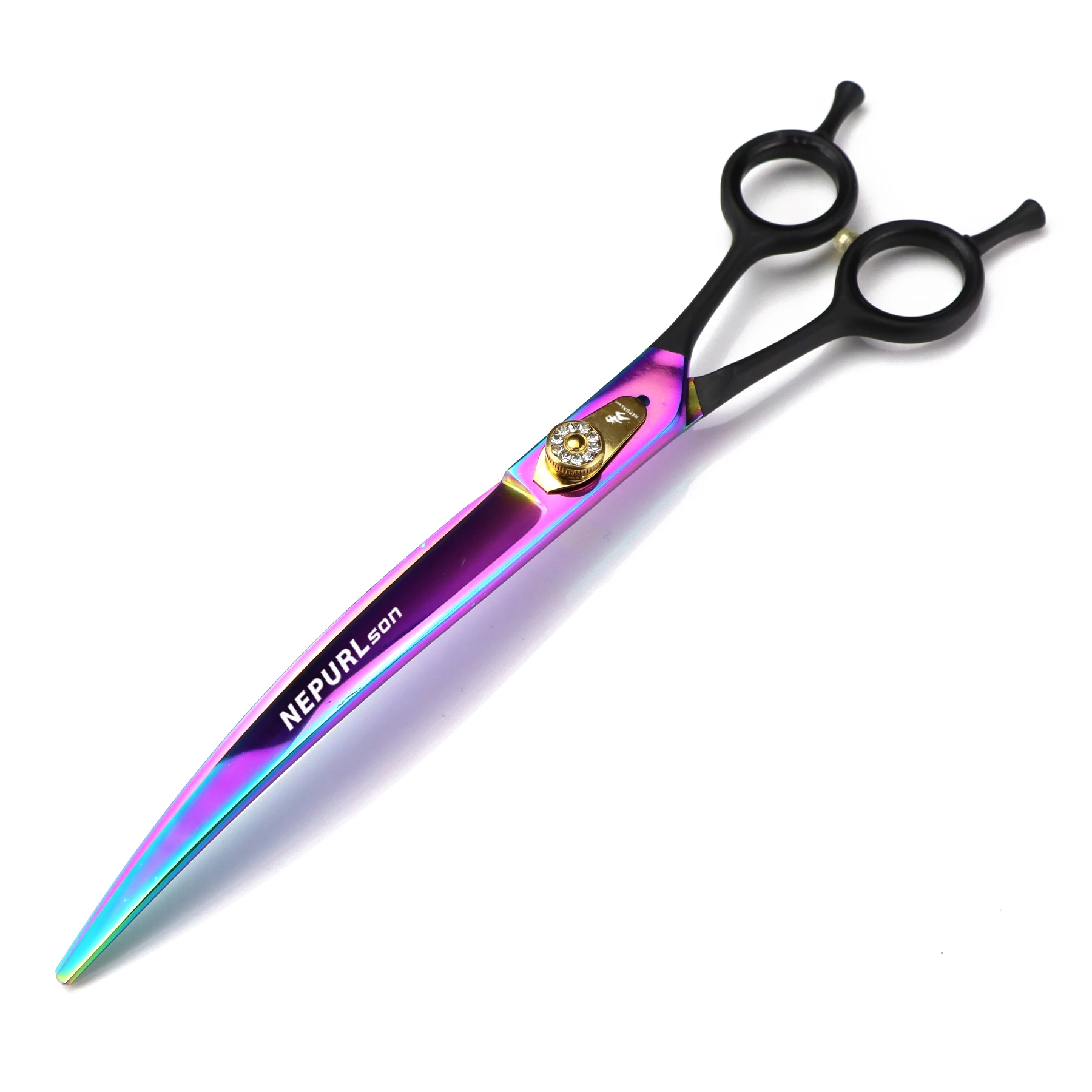 Imagem -03 - Dog Grooming Scissors Profissional Japão 440c Rainbow Straight Shears Pet Thinning Shears Animal Curvo Tesoura Dropshipping