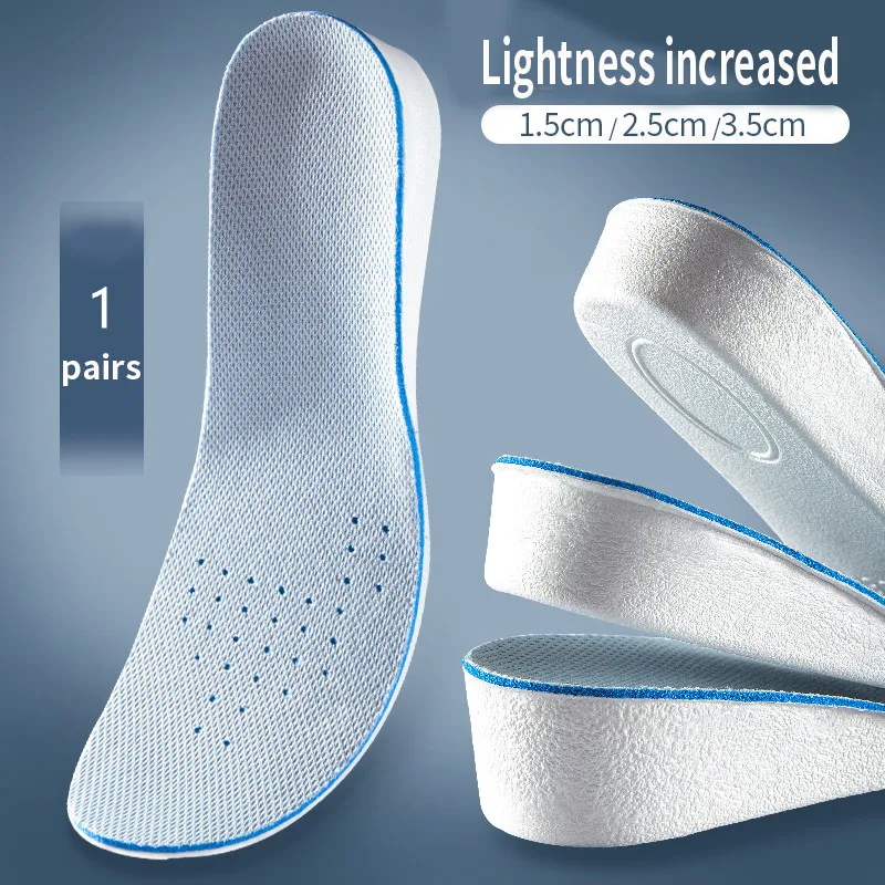 Height Increased Sport Insoles Popcor Memory Foam Insole for Feet Men Women Orthopedic Shoe Sole Inserts Feet Care 1.5/2.5/3.5cm