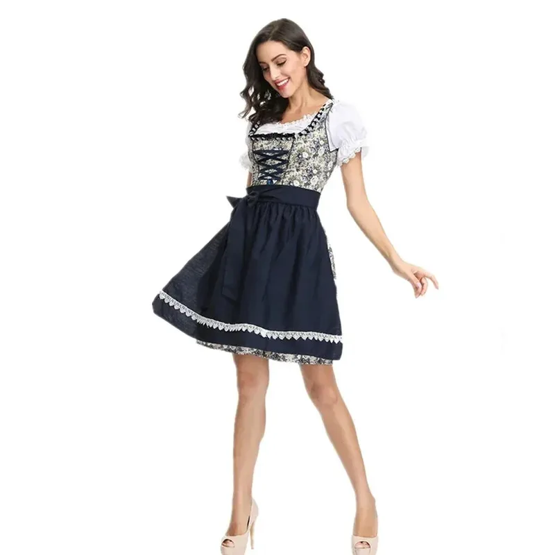 

High Quality Women Oktoberfest Dress Ladies Woman Bavarian German Wench Waitress Serving Maid Costume Beer Girl Fancy Dress