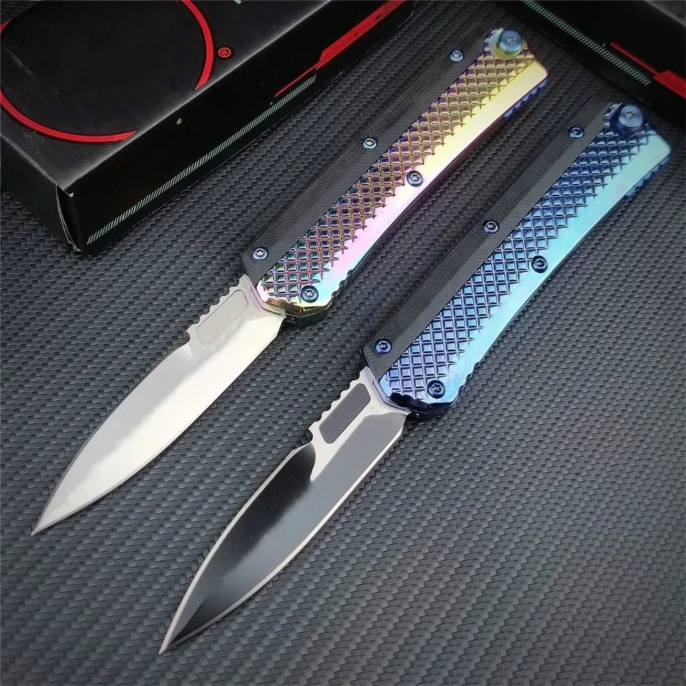 Glykon Pocket Knife EDC Zinc alloy inlaid G10 Handle Tactical Self Defense Hunting Pocket Knives Outdoor Adventure Safety Tools