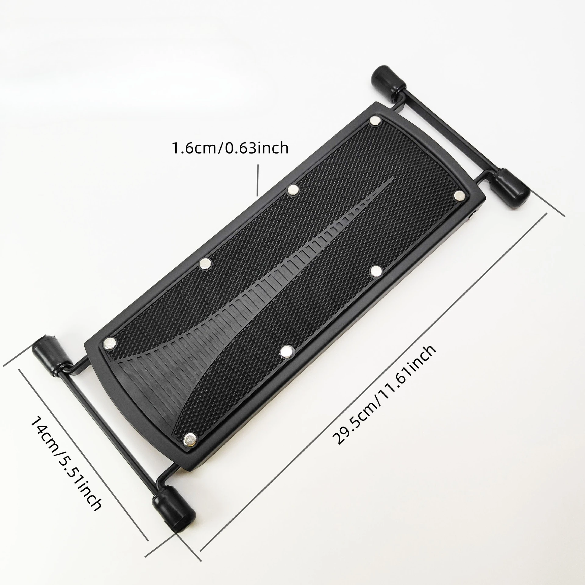 

Sturdy Metal Guitar Footstool, Foldable & Portable with 6 Adjustable Heights and Anti-Slip Top, Musician Practice Foot Rest