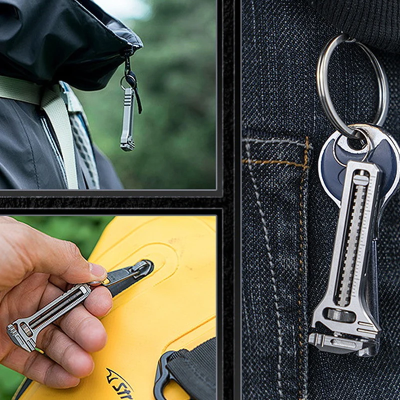 Titanium Alloy Multifunctional Portable Compact Tool Keychain Pocket Cutter Screwdriver Multi Tool Camping Survival Kit