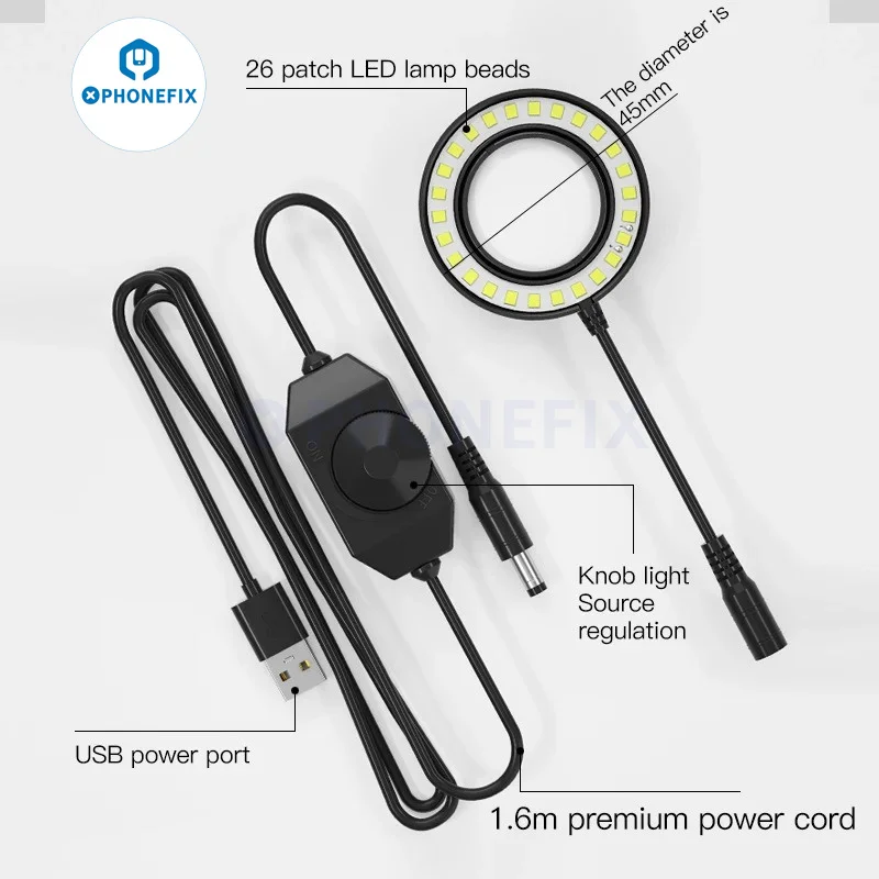 MaAnt MY-035 Microscope 26 LED Ring Light Lamp Dust Oil Proof Anti Fume Illuminator Lamp Smoke Prevention Repair Light Source