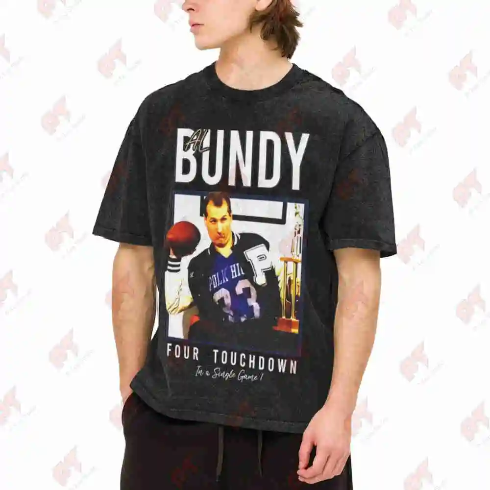 Al Bundy Four Touchdowns Vintage Washed Tee Pure Cotton T-Shirt
