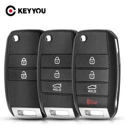KEYYOU 1PCS Car Key Case for KIA Sorento Carens K3 K5 Cerato Forte Optima Rio Ceed Soul Flip Remote Key Case Fob Housing