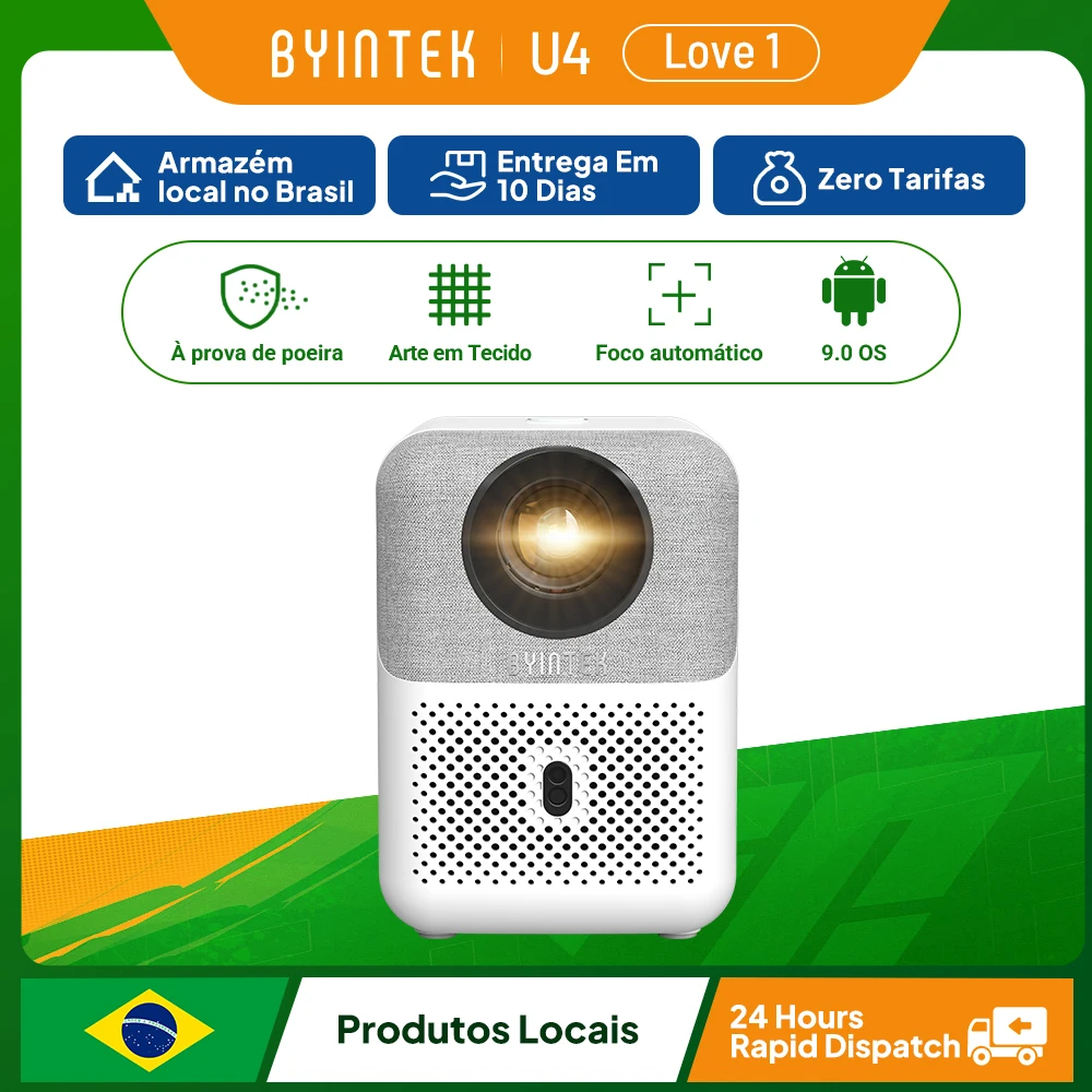 Projetor Byintek Love 1 U4 Mini Smart 4K