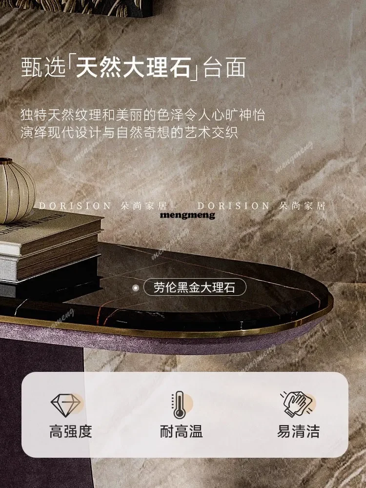 

Hot sales Italian light luxury marble entrance table, living room, villa wall view table, modern simple entry high-end entrance