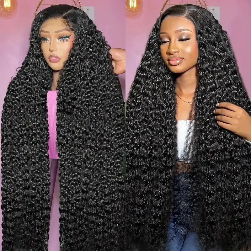 Rosabeauty 150% Density Deep Wave  Preplucked Glueless 13x4 HD Lace Front Human Hair Wigs  Ready To Go Curly Wig 18 Inches