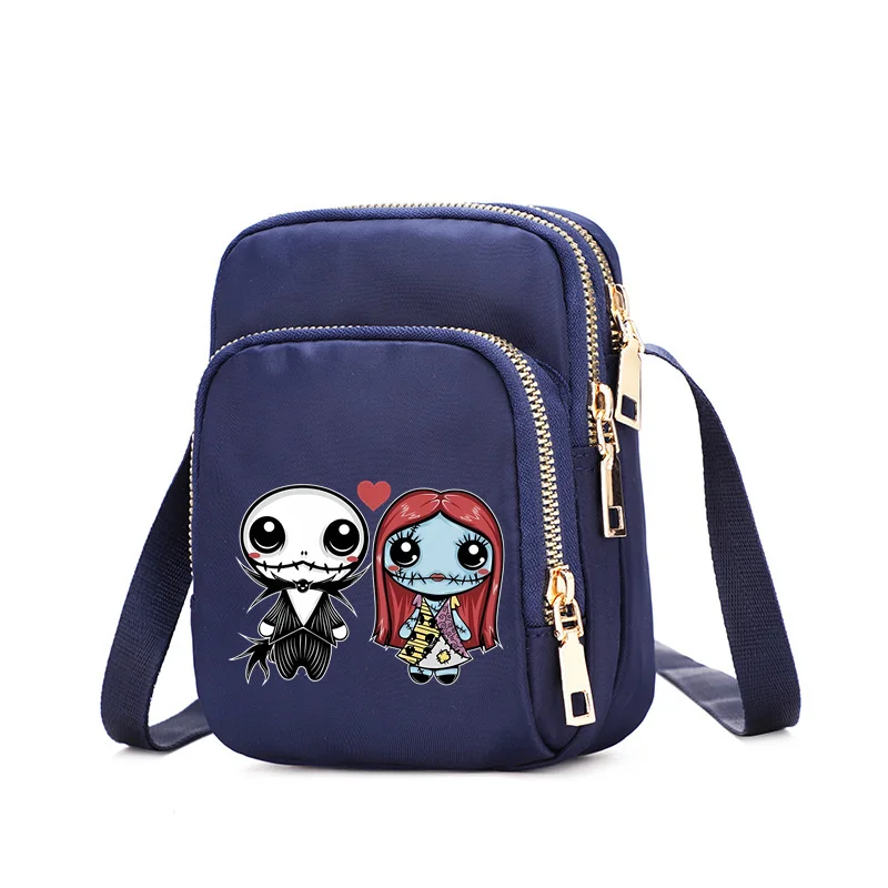 Disney The Nightmare Before Christmas Jack Sally Women\'s Bags Soft Causal Bags Cartoon Bag Nylon Crossbody Bags Women\'s Handbag