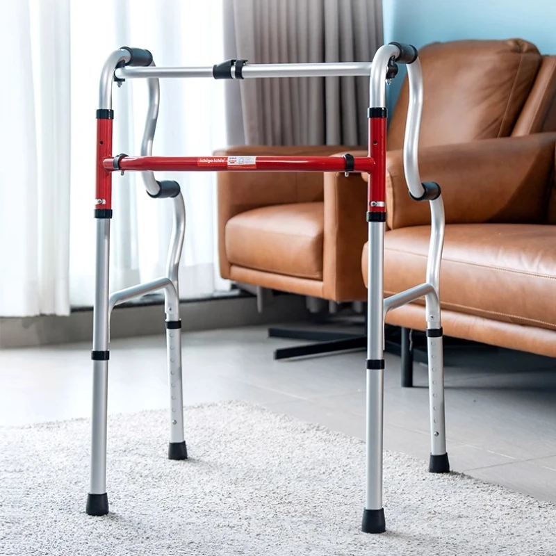 Aluminum Foldable Walkers for Elderly-Height Adjustable, Handrail Assisted, Stable Stand Up, Rehabilitation Train Walker Device