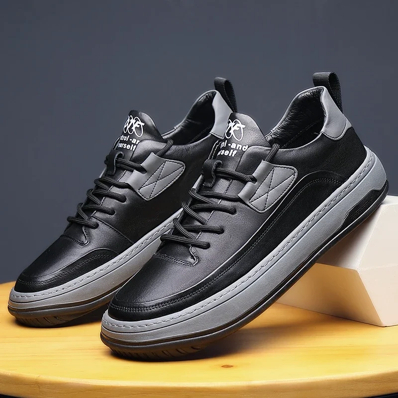 

British Style Man Genuine Leather Casual Walking Shoes Fashion Outdoor Sport Flat Designer Driving Shoes Antiskid Walking Shoes