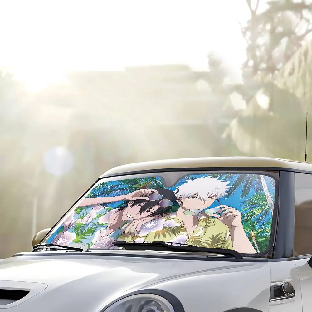 Link C-Click Anime Sunshade Windscreen 3D Film Plaid Gift Novelty Car Front Window Visor 70x130cm Sun Visor Solar Protect - view 3