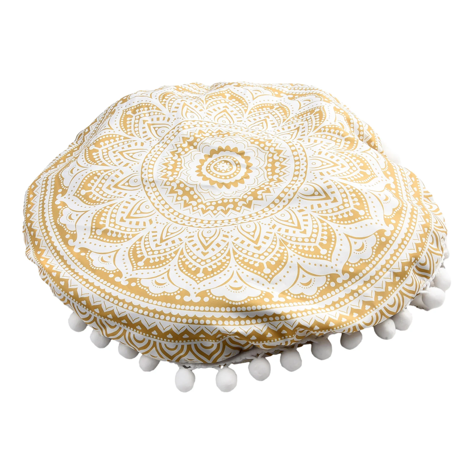 Runder Kissenbezug mit Mandala-Muster, böhmischer Kissenbezug, Boho-Bodenkissenbezug für Zuhause, Hotel, Bar, Auto, Dekoration, 43 x 43 cm