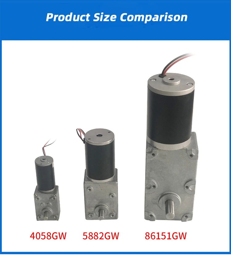 Motore riduttore a vite senza fine personalizzabile 12V 24V 100RPM 30RPM 100W 38W 200W per motoriduttore ad angolo retto agricolo