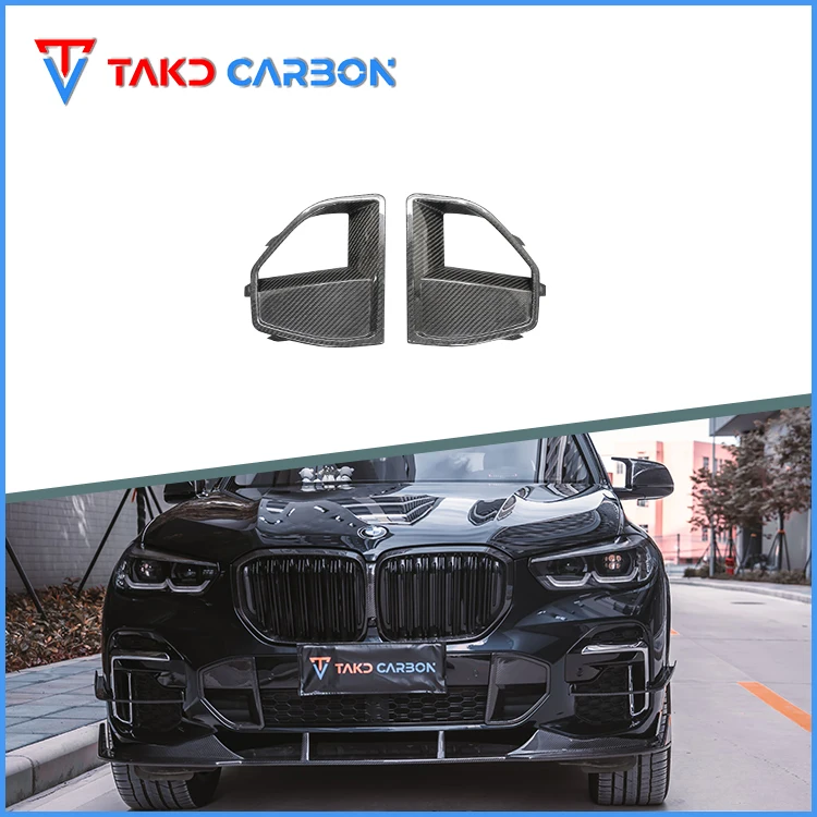 

TAKD Carbon 3K Twill 100% Dry Carbon Fiber Material Front Bumper Lower Grills Air Intake Side Vents for bmws X5 G05 2022