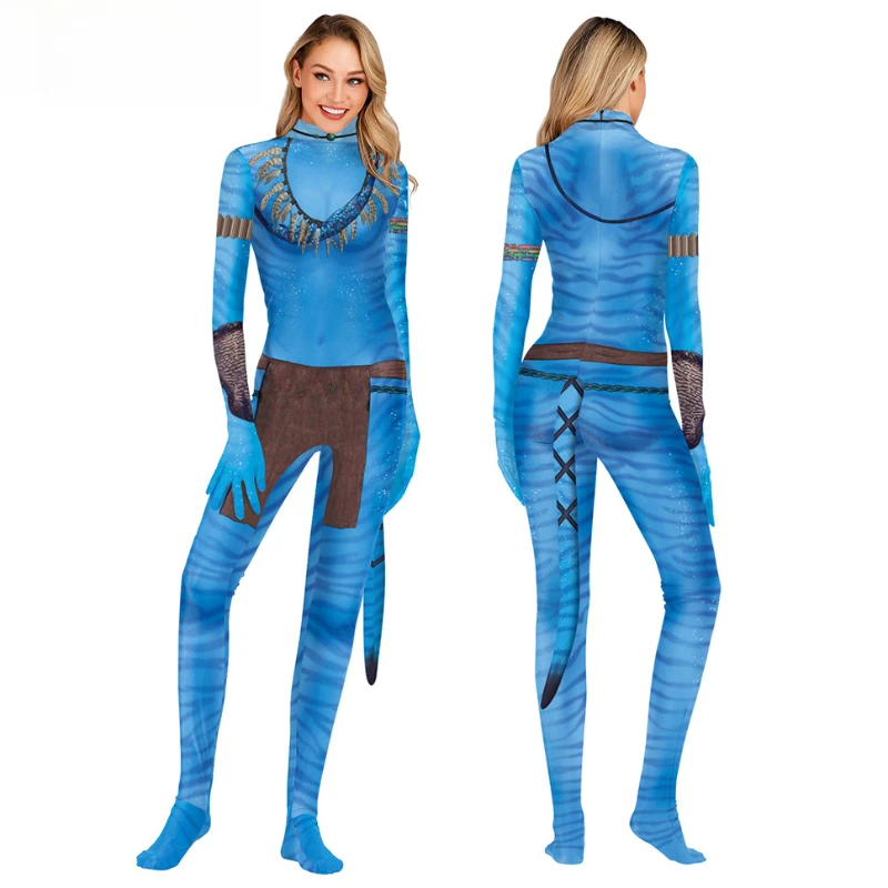 

Adult Women Male Animal Cosplay Suit Halloween Animal Jumpsuit Purim Party Bodysuit Avatar The Way of Water Disguise Costumes