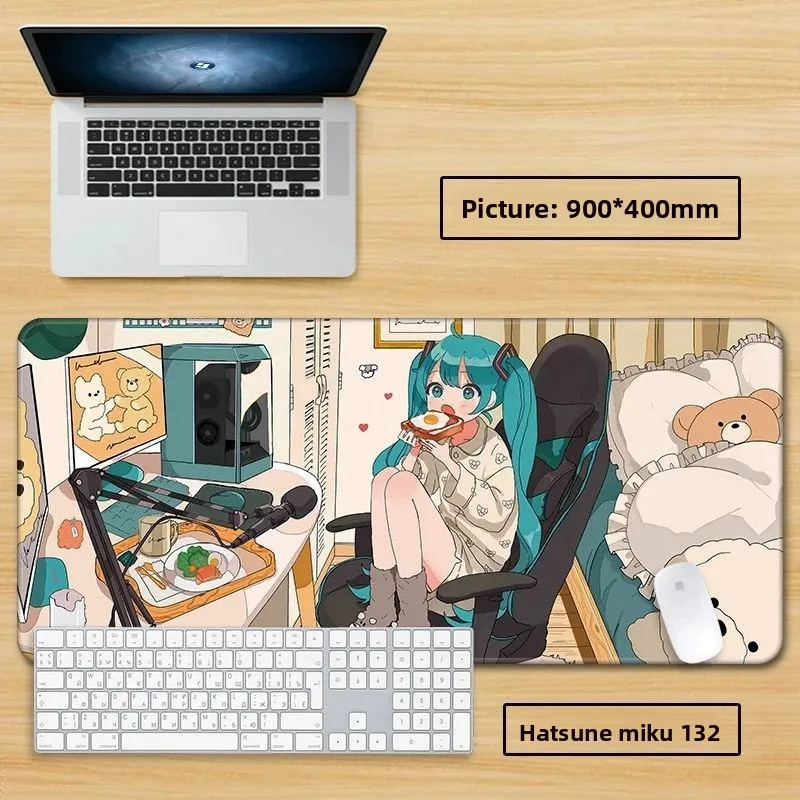 初音ミクマウスパッドキーボードマウスアニメテーブルマットラップトップゲームマウスパッド滑り止めゲームプレーヤーアクセサリー誕生日ギフト