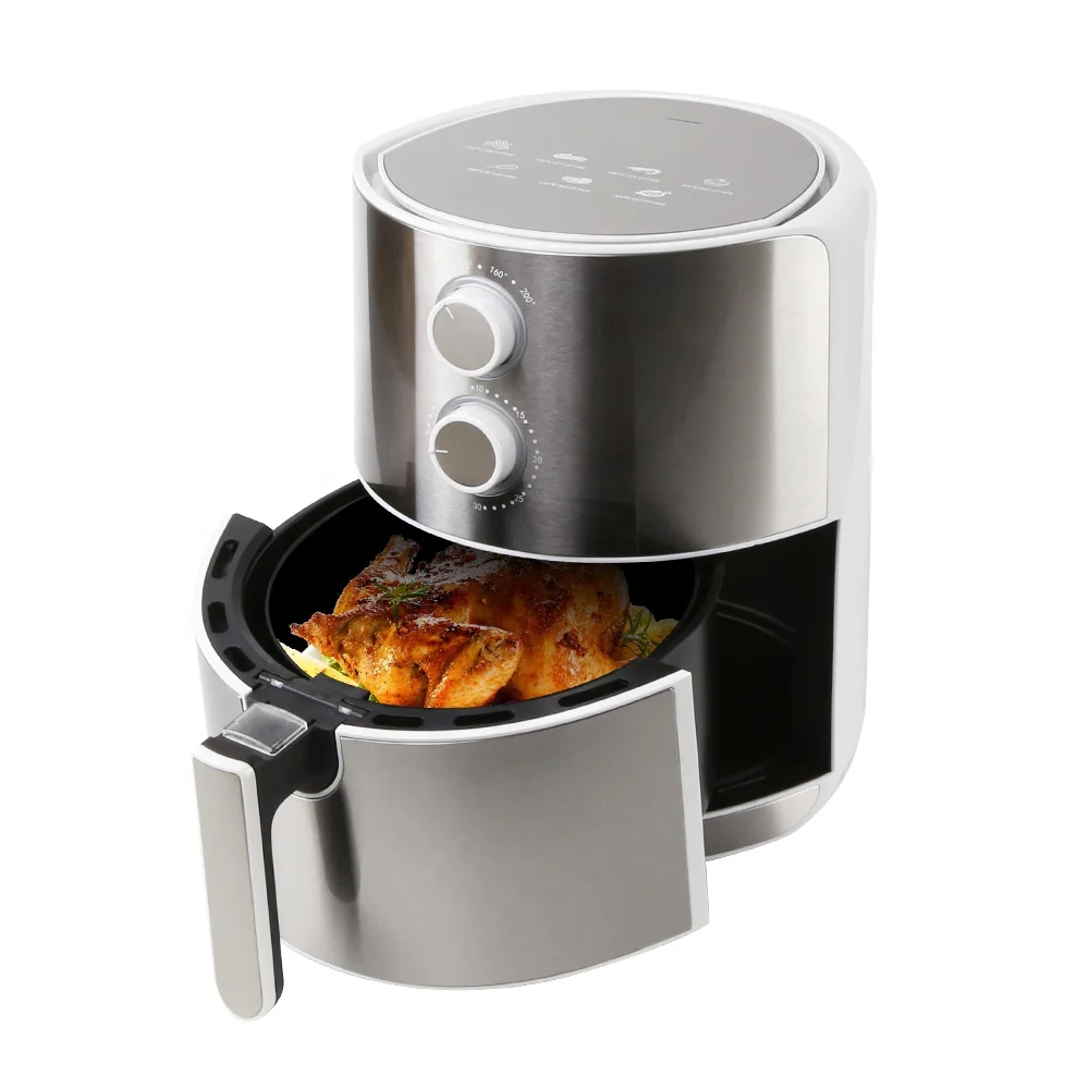 

Нержавеющая сталь с антипригарным покрытием, 5,5 л, фритюрница, безмасляные фритюрницы