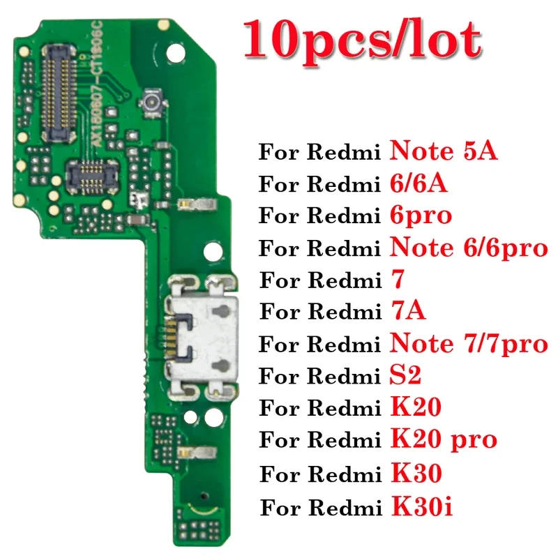

10 pcs/lot USB dock charging charger connector flex cable for Redmi Note 5A 6 7 6A 7A S2 K20 K30 k30i Pro