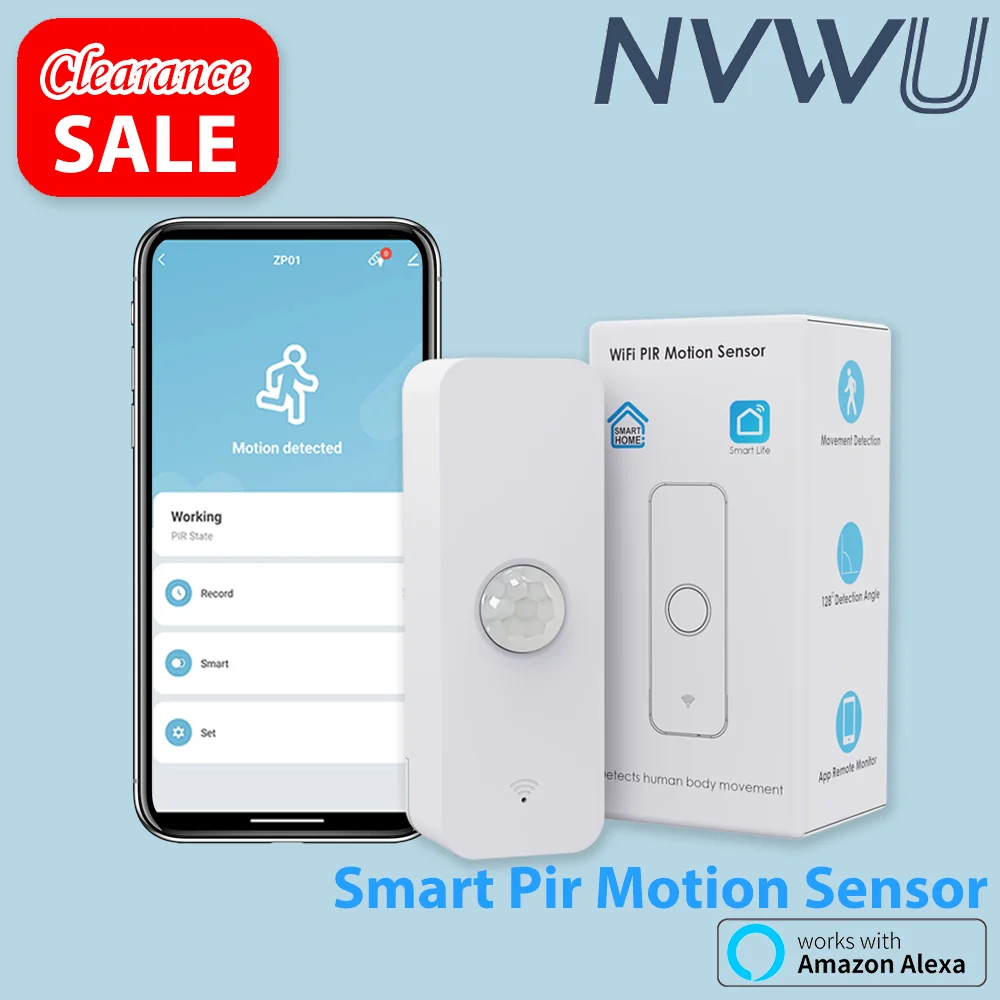 

WiFi Zigbee PIR Motion Sensor Smart Home Human Body Infrared Detector Security Smart Life Works With Alexa Google Home